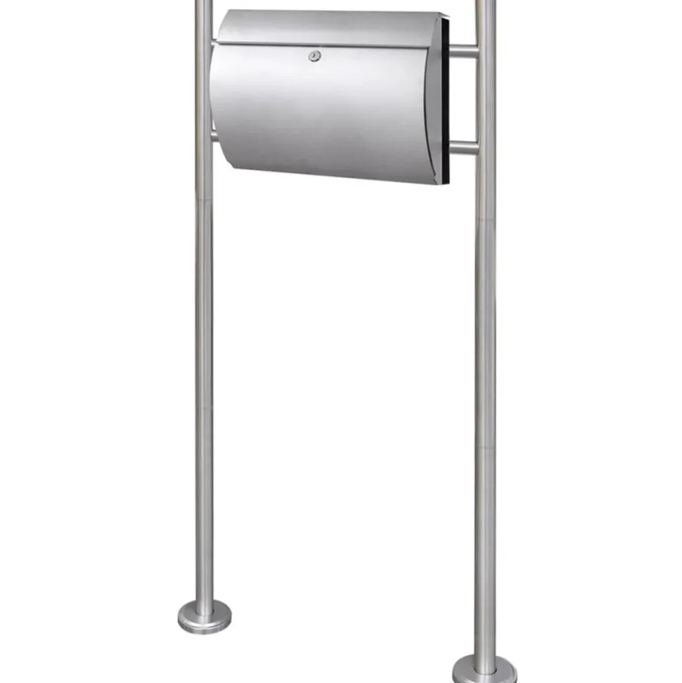 VIDAXL - Boîte à lettre sur support en acier inoxydable