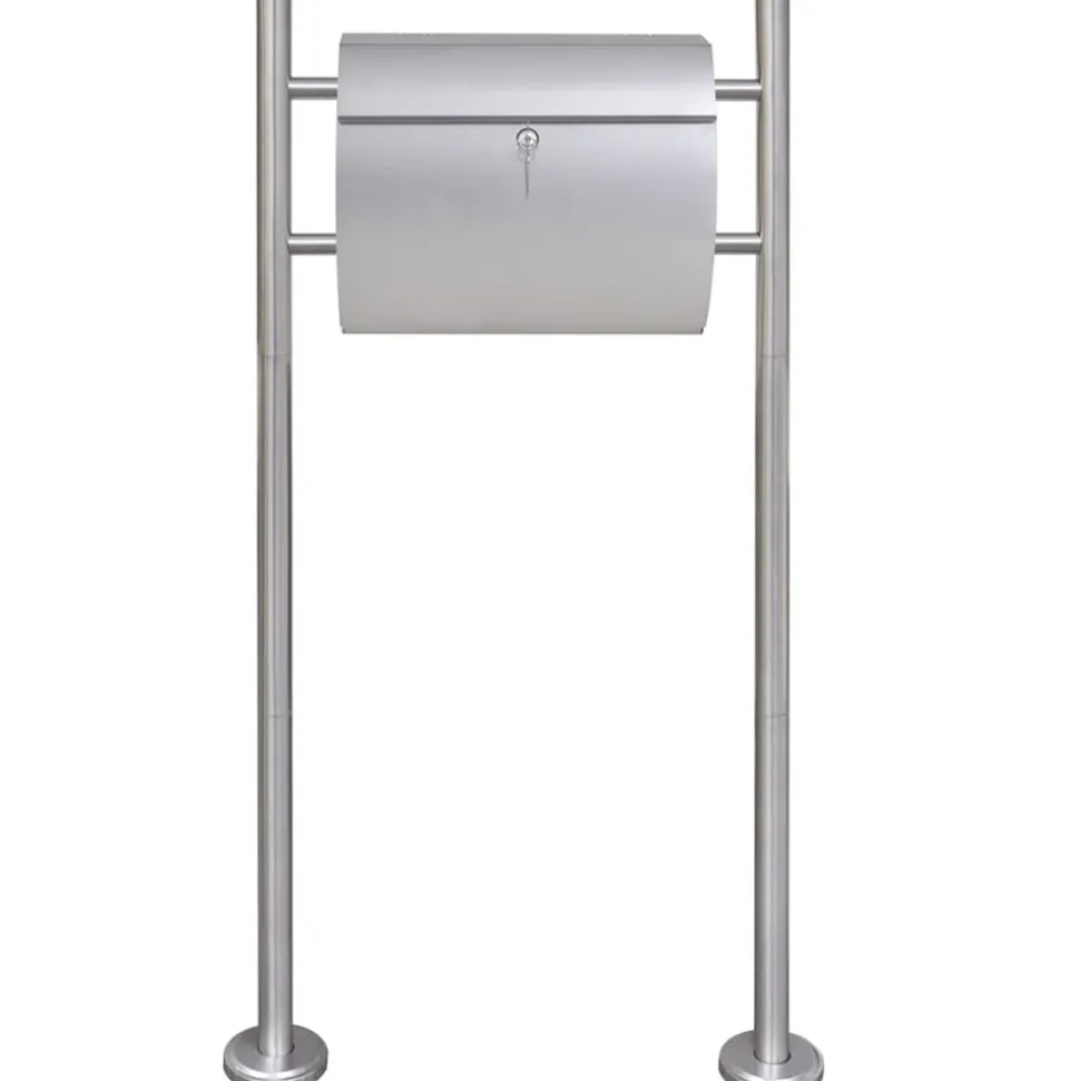 VIDAXL - Boîte à lettre sur support en acier inoxydable