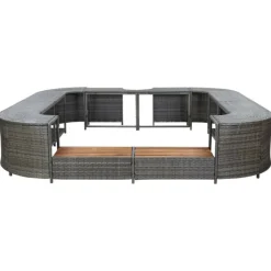 VIDAXL - Cadre de spa carré gris 268x268x55 cm résine tressée
