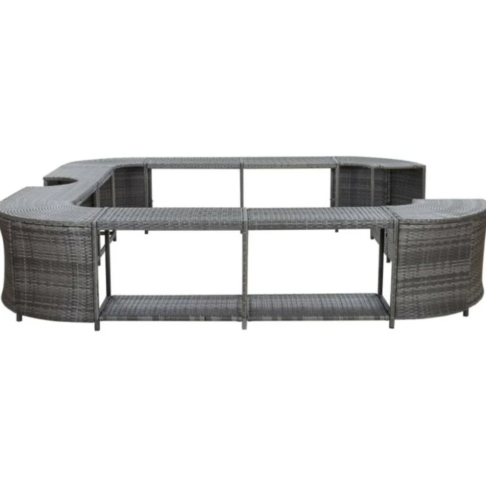 VIDAXL - Cadre de spa carré gris 268x268x55 cm résine tressée