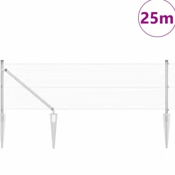 VIDAXL - Clôture avec poteaux argent 0.6 x 25 m acier