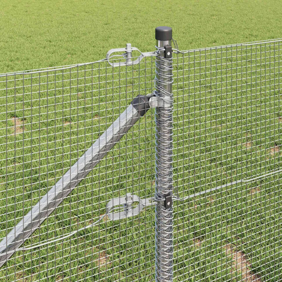 VIDAXL - Clôture avec poteaux argent 0.6 x 25 m acier