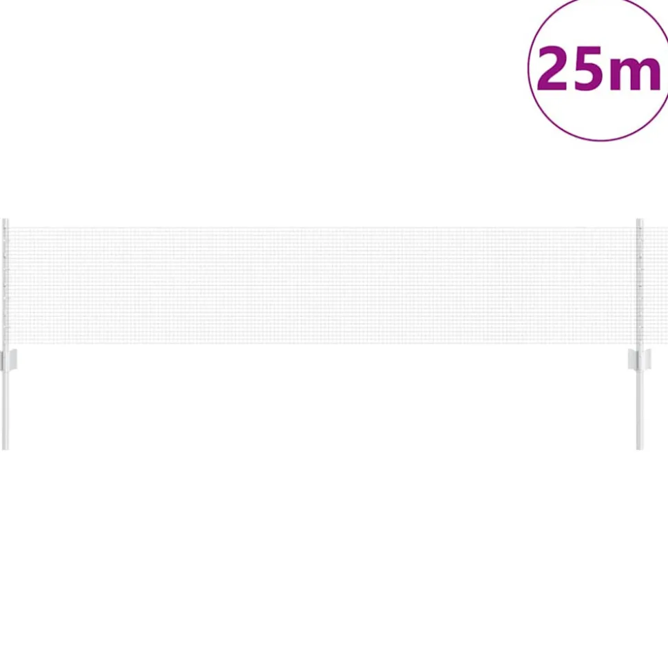 VIDAXL - Clôture avec poteaux argent 0.4 x 25 m acier