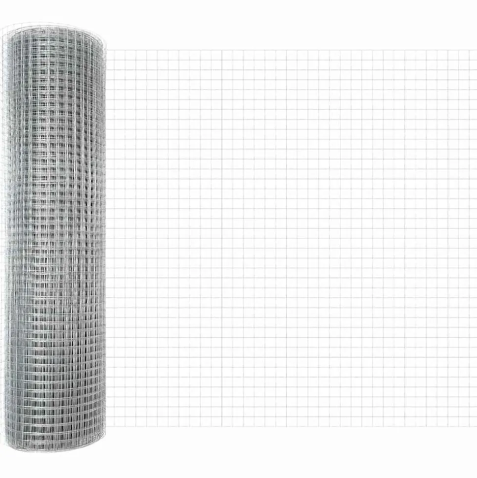 VIDAXL - Clôture avec poteaux argent 0.4 x 25 m acier