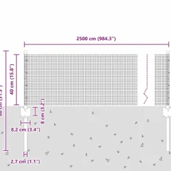 VIDAXL - Clôture avec poteaux argent 0.4 x 25 m acier