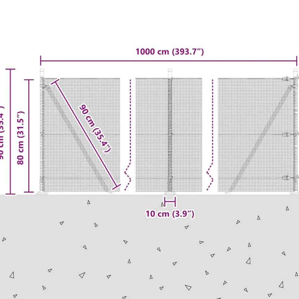 VIDAXL - Clôture avec poteaux vert 0.8 x 10 m acier