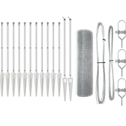 VIDAXL - Clôture avec poteaux argent 0.8 x 25 m acier