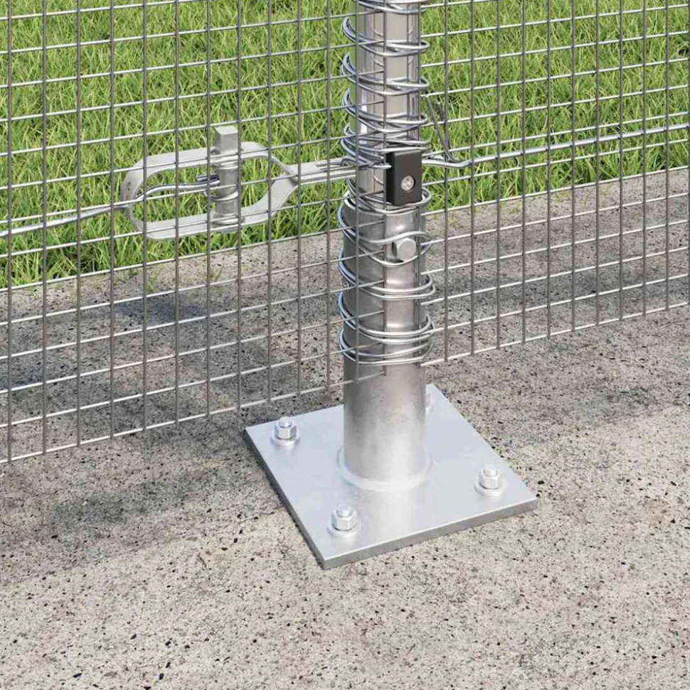 VIDAXL - Clôture avec poteaux argent 1.2 x 50 m acier