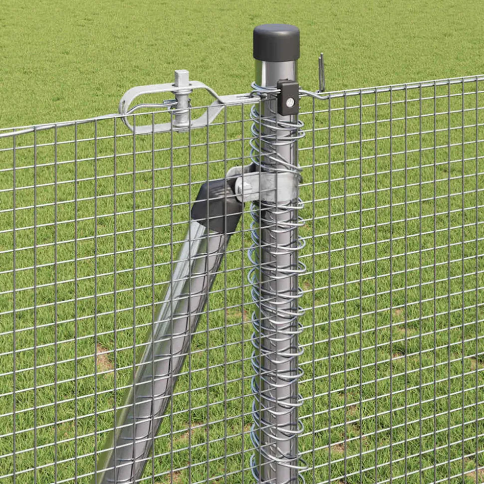 VIDAXL - Clôture avec poteaux argent 1.2 x 50 m acier