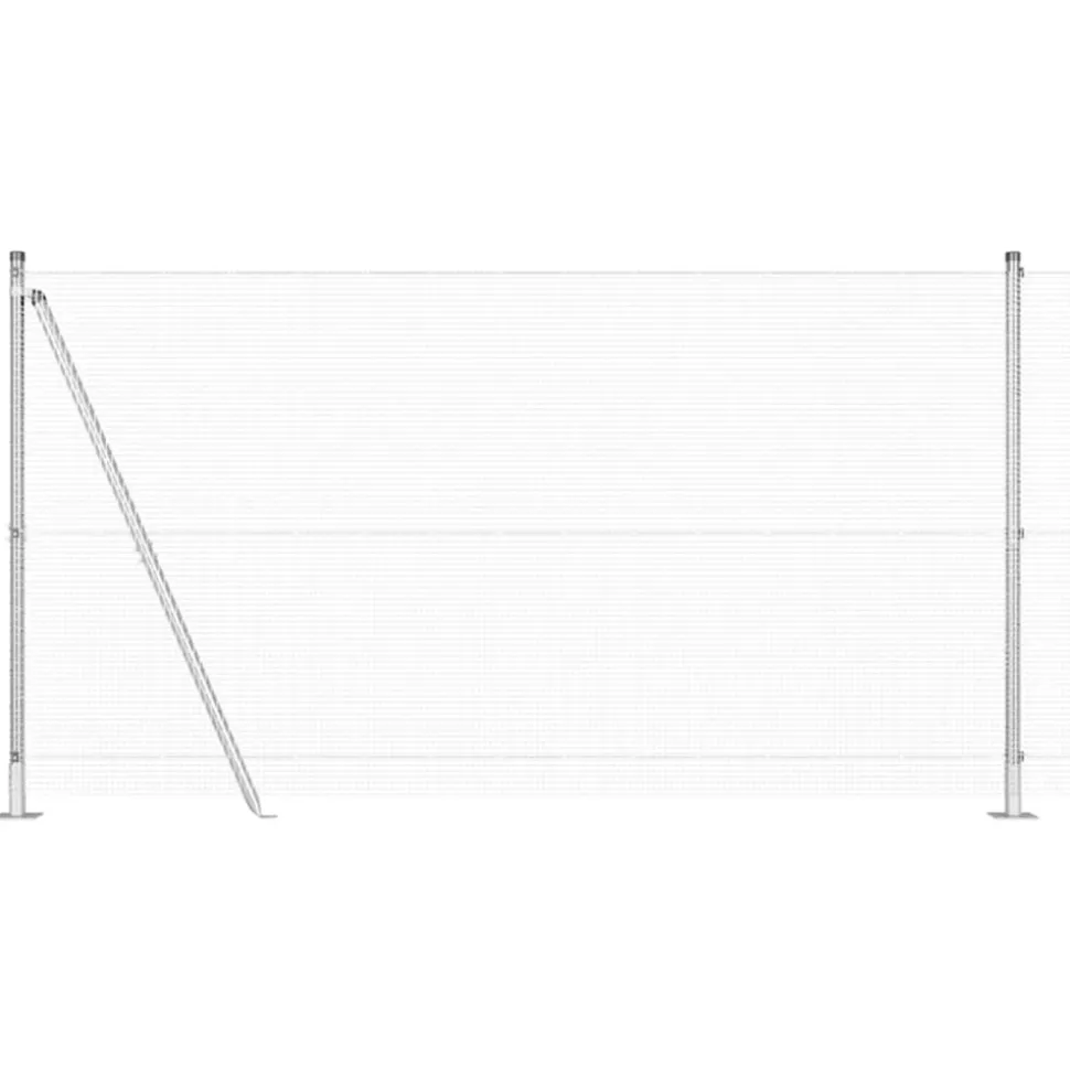 VIDAXL - Clôture avec poteaux argent 1.2 x 50 m acier