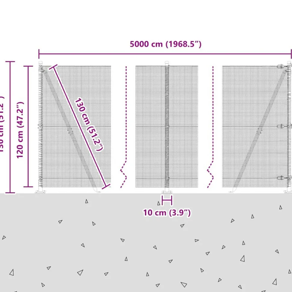 VIDAXL - Clôture avec poteaux argent 1.2 x 50 m acier