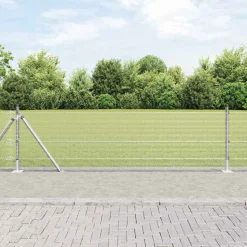 VIDAXL - Clôture avec poteaux argent 0.6 x 25 m acier