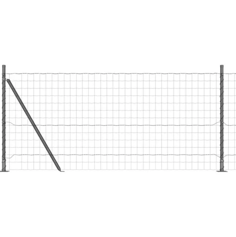 VIDAXL - Clôture avec poteaux gris 0.8 x 25 m acier