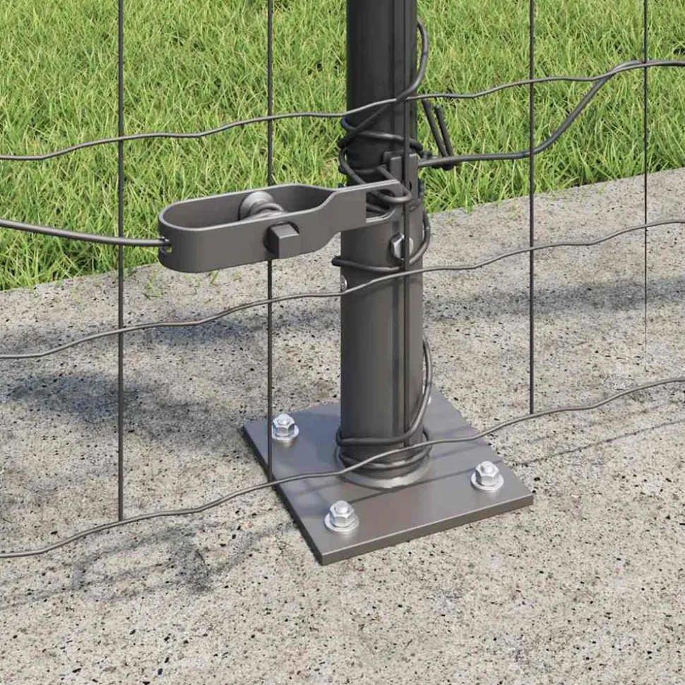 VIDAXL - Clôture avec poteaux gris 0.8 x 25 m acier