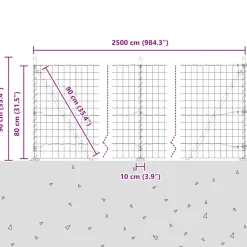 VIDAXL - Clôture avec poteaux gris 0.8 x 25 m acier