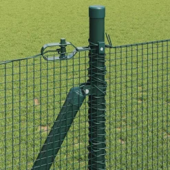 VIDAXL - Clôture avec poteaux vert 1 x 10 m acier