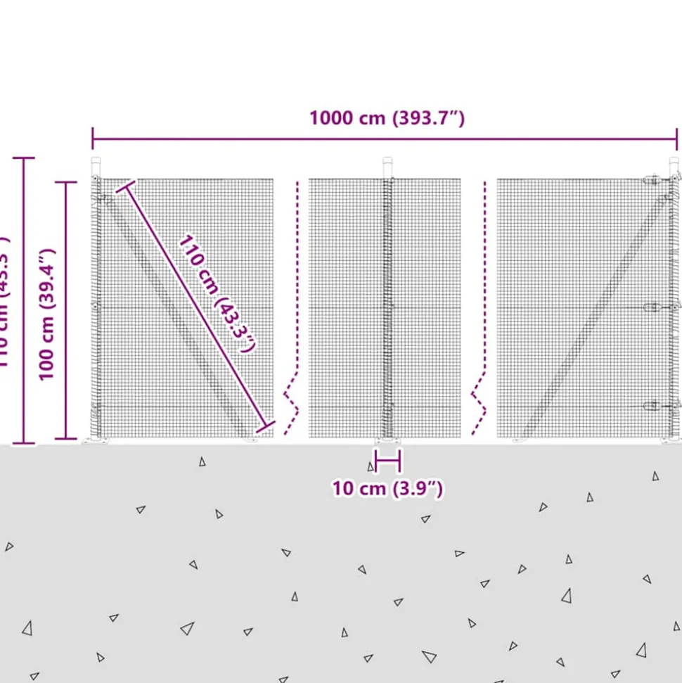 VIDAXL - Clôture avec poteaux vert 1 x 10 m acier