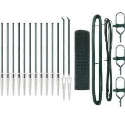 VIDAXL - Clôture avec poteaux vert 0.4 x 25 m acier
