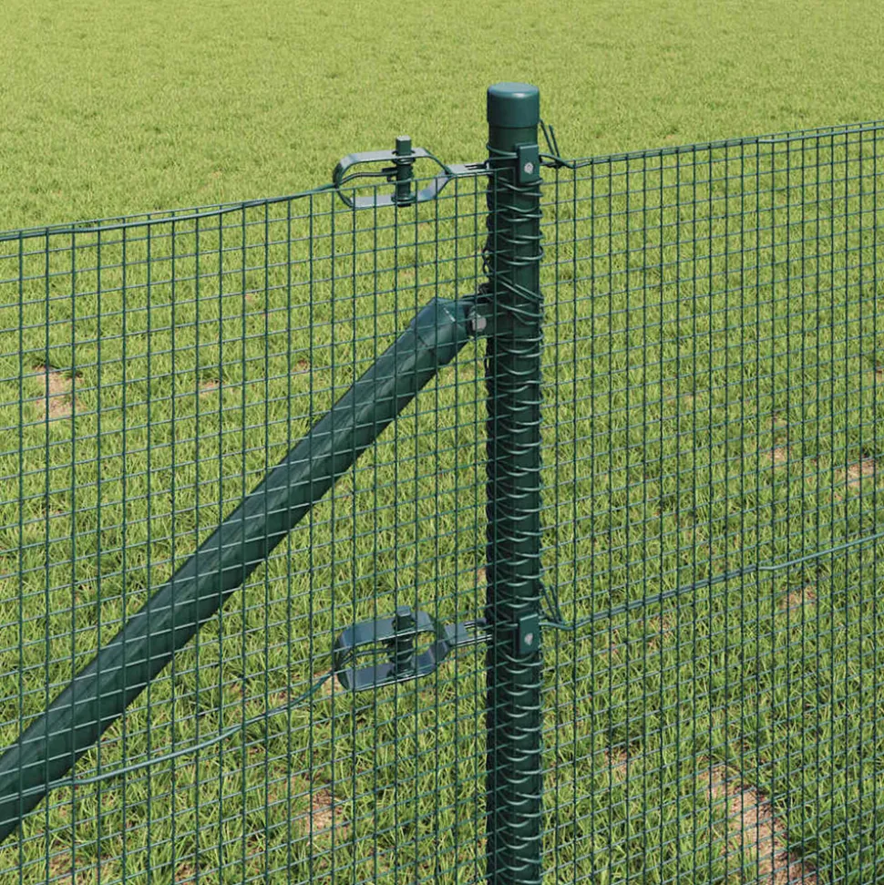 VIDAXL - Clôture avec poteaux vert 0.4 x 25 m acier
