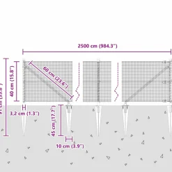 VIDAXL - Clôture avec poteaux vert 0.4 x 25 m acier