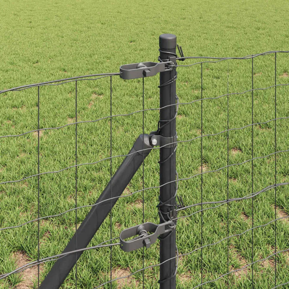 VIDAXL - Clôture avec poteaux gris 0.8 x 25 m acier