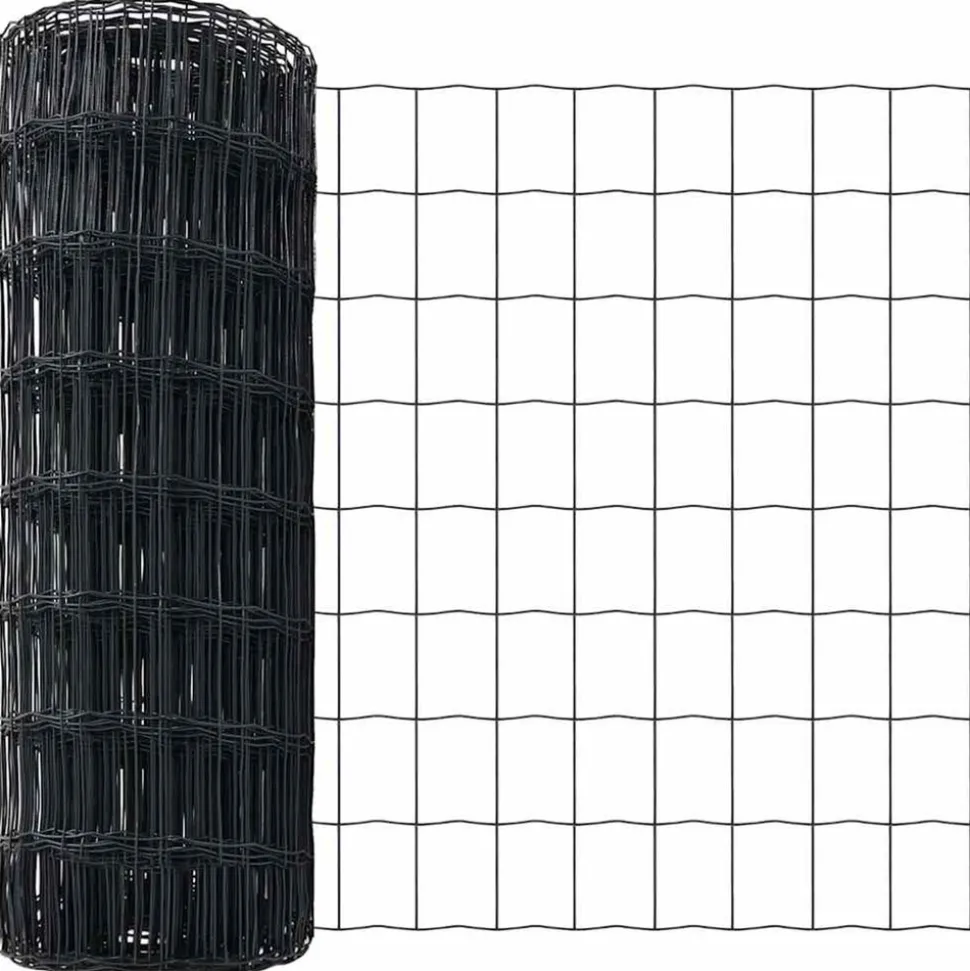 VIDAXL - Clôture avec poteaux gris 0.8 x 25 m acier