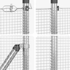 VIDAXL - Clôture avec poteaux argent 0.5 x 25 m acier