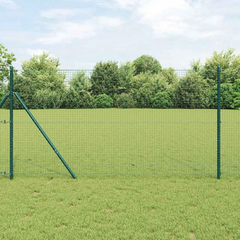 VIDAXL - Clôture avec poteaux vert 1.2 x 25 m acier