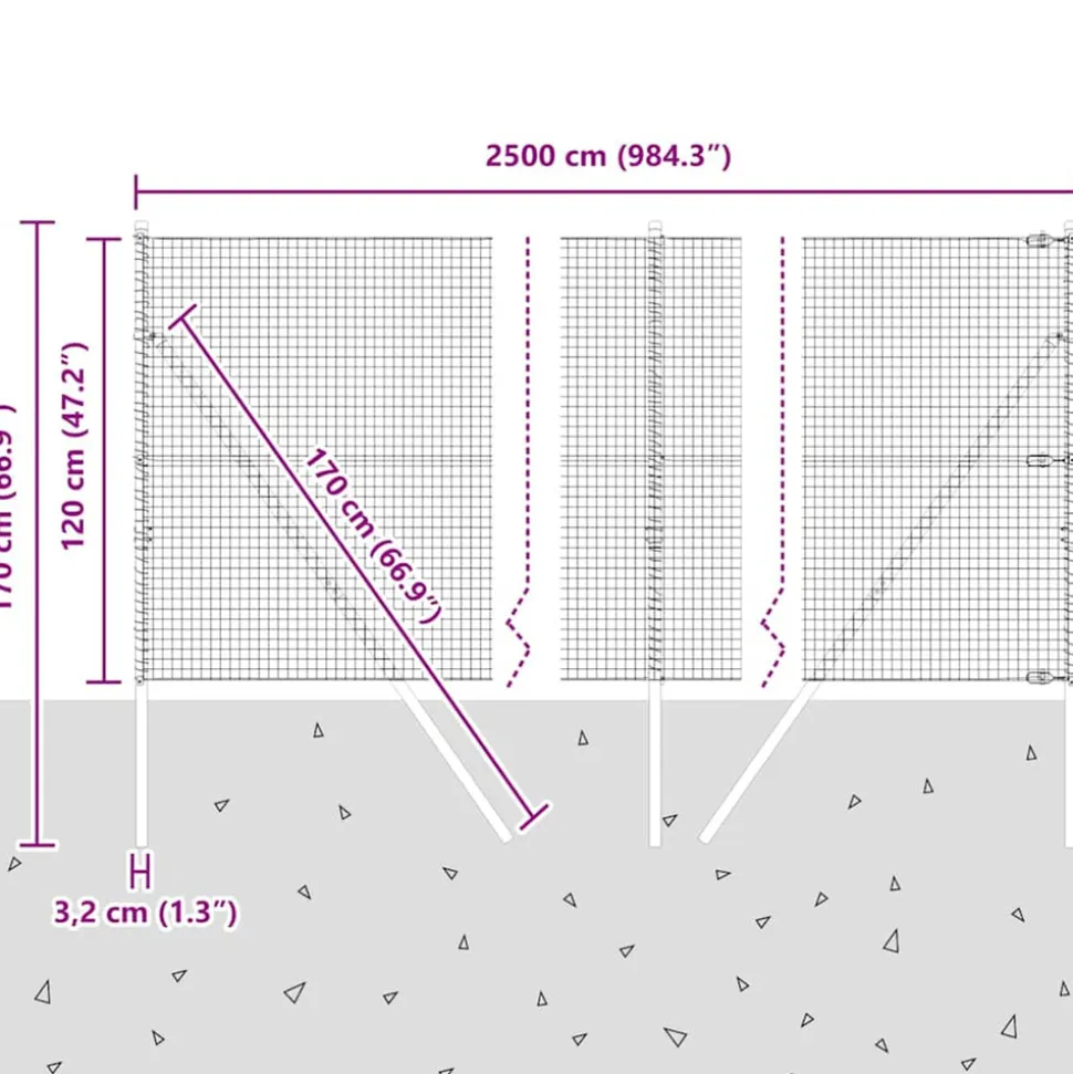 VIDAXL - Clôture avec poteaux vert 1.2 x 25 m acier