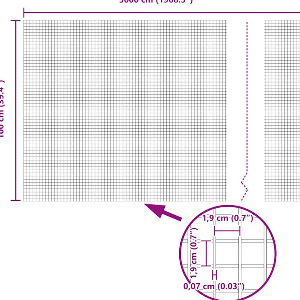 VIDAXL - Clôture en fil soudé argent 1 x 50 m acier