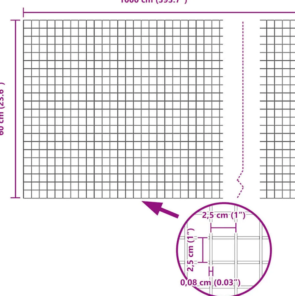 VIDAXL - Clôture en fil soudé argent 0.6 x 10 m acier