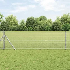VIDAXL - Clôture en fil soudé argent 0.8 x 25 m acier