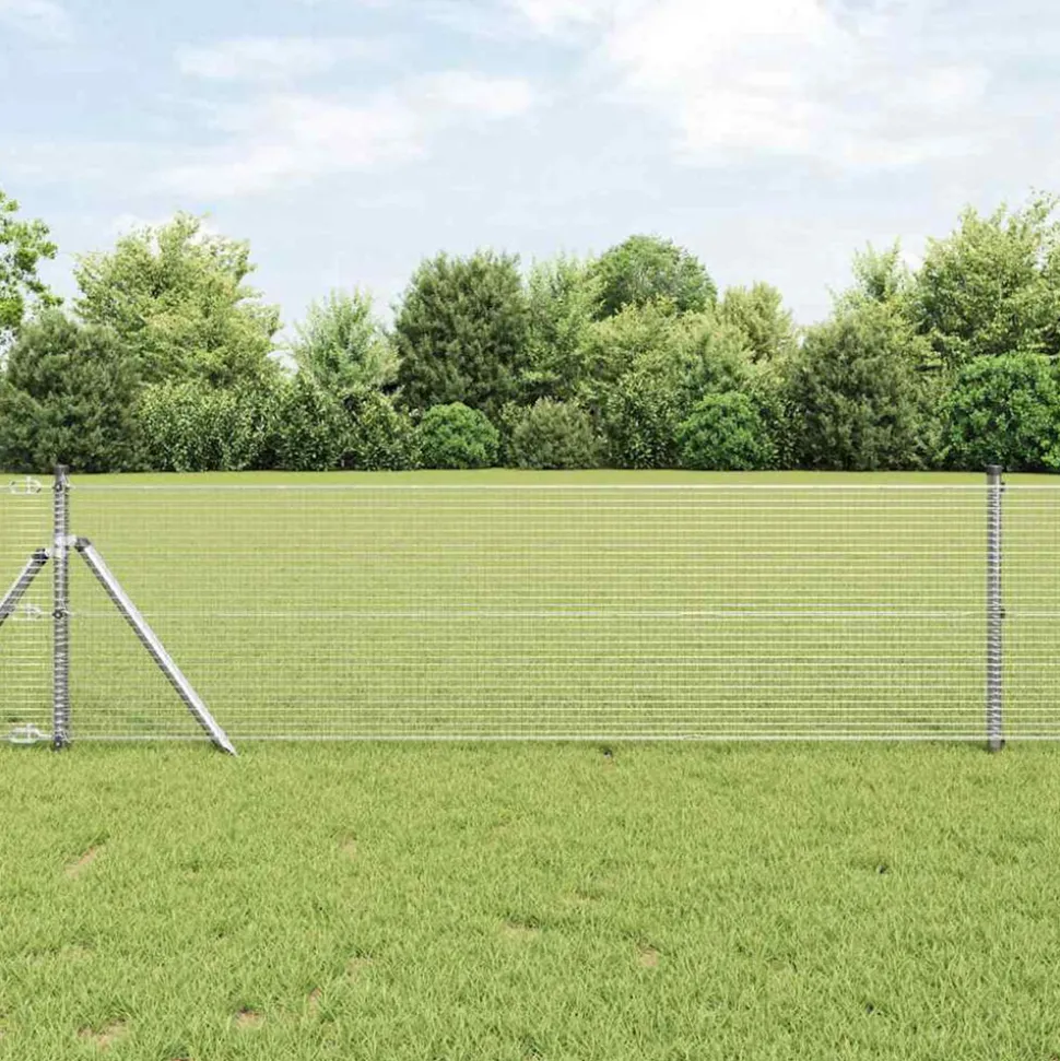 VIDAXL - Clôture en fil soudé argent 0.8 x 25 m acier