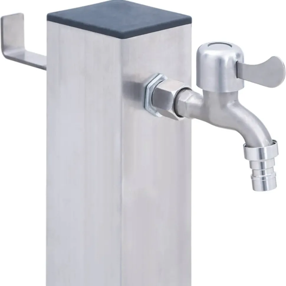 VIDAXL - Colonne à eau de jardin 40 cm acier inoxydable carré