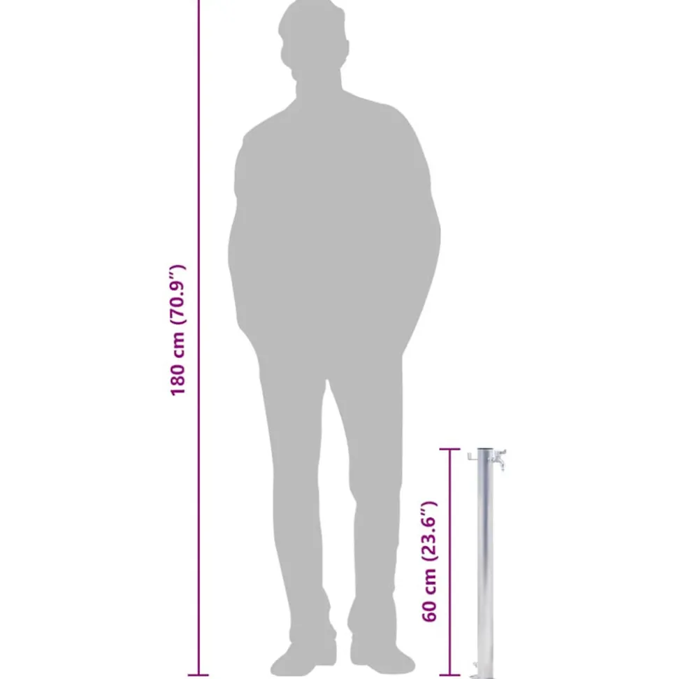 VIDAXL - Colonne à eau de jardin 60 cm acier inoxydable rond