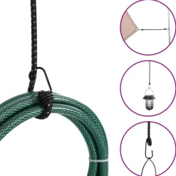 VIDAXL - Cordes élastiques avec bandes réfléchissantes et crochets 10pcs