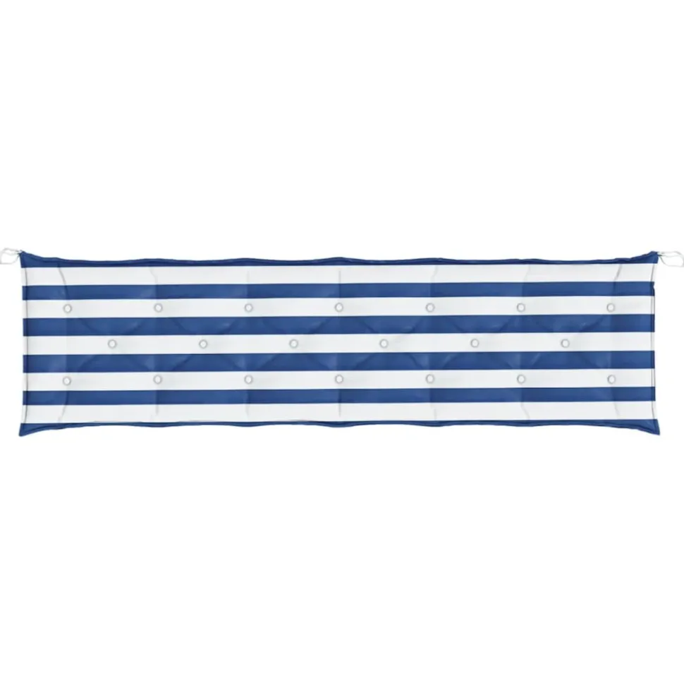 VIDAXL - Coussin de banc de jardin rayures bleues et blanches 200x50x7cm