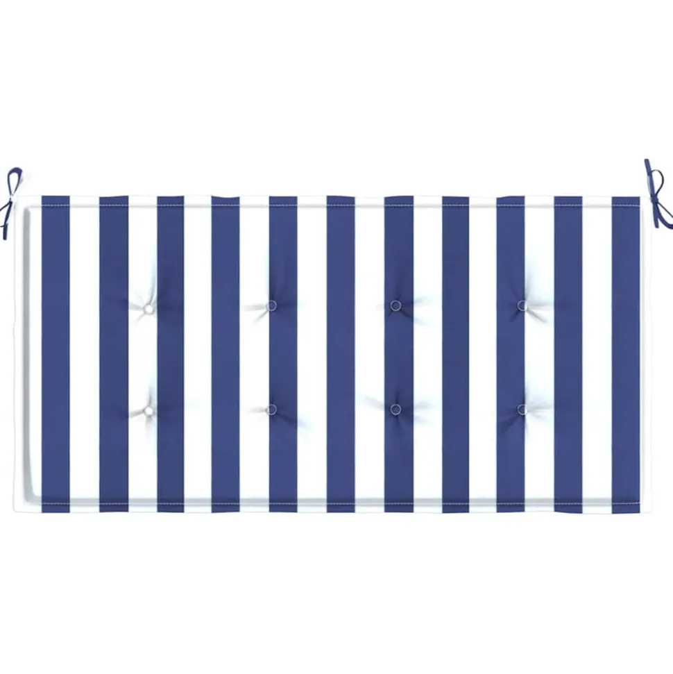 VIDAXL - Coussin de banc de jardin rayures bleues et blanches 120x50x4cm