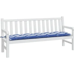 VIDAXL - Coussin de banc de jardin rayures bleues et blanches 180x50x7cm