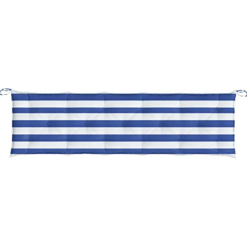 VIDAXL - Coussin de banc de jardin rayures bleues et blanches 180x50x7cm