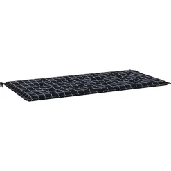 VIDAXL - Coussin de banc de jardin carreaux noir 100x50x4cm tissu oxford
