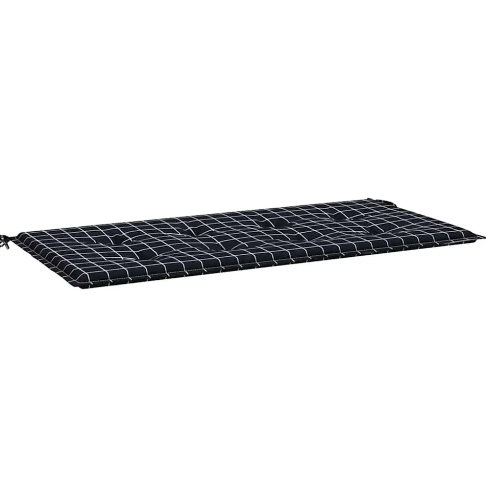 VIDAXL - Coussin de banc de jardin carreaux noir 100x50x4cm tissu oxford