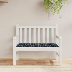 VIDAXL - Coussin de banc de jardin carreaux noir 100x50x4cm tissu oxford