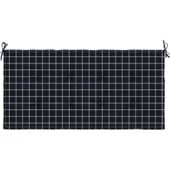 VIDAXL - Coussin de banc de jardin carreaux noir 100x50x4cm tissu oxford