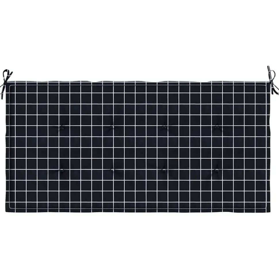 VIDAXL - Coussin de banc de jardin carreaux noir 100x50x4cm tissu oxford