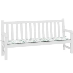 VIDAXL - Coussin de banc de jardin motif de feuilles 200x50x4 cm tissu