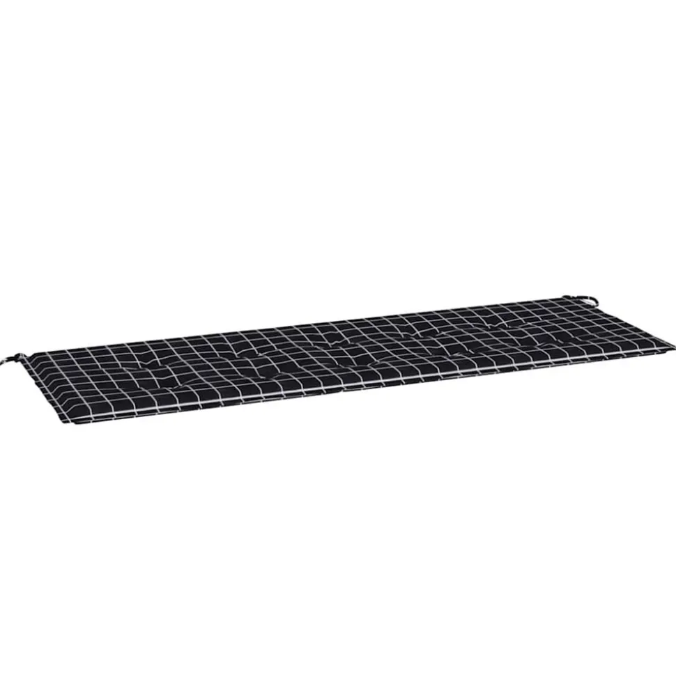 VIDAXL - Coussin de banc de jardin carreaux noir 150x50x4cm tissu oxford