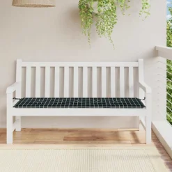 VIDAXL - Coussin de banc de jardin carreaux noir 150x50x4cm tissu oxford