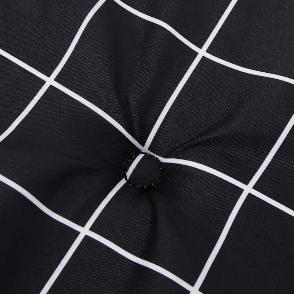 VIDAXL - Coussin de banc de jardin carreaux noir 150x50x4cm tissu oxford