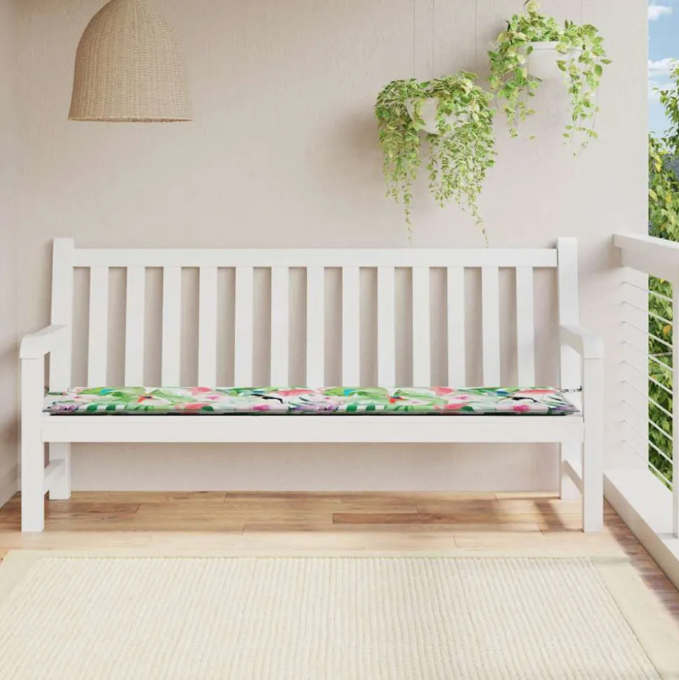 VIDAXL - Coussin de banc de jardin multicolore 200x50x4 cm tissu